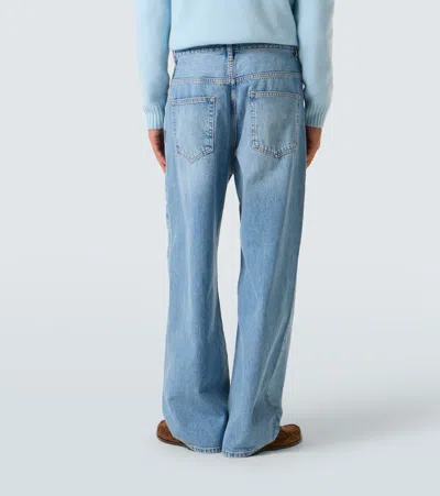 Frame The Baggy High-rise Wide-leg Jeans In Blue