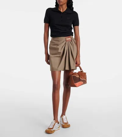 Loewe Ballet Runner 2.0 In Nylon And Calfskin In Brown