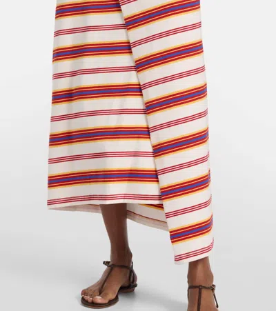 Rabanne Long Striped Maxi Dress With Tie Detail