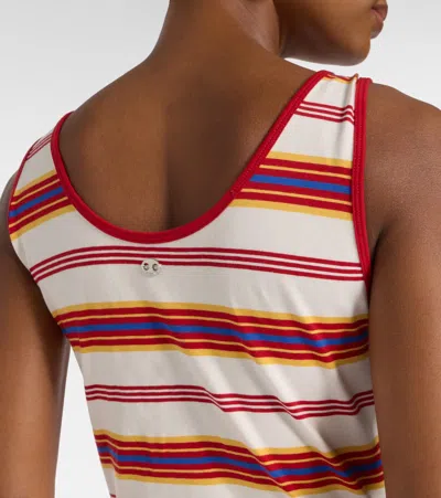 Rabanne Long Striped Maxi Dress With Tie Detail