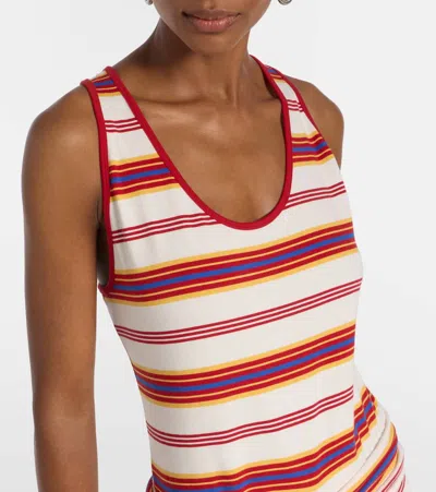 Rabanne Long Striped Maxi Dress With Tie Detail