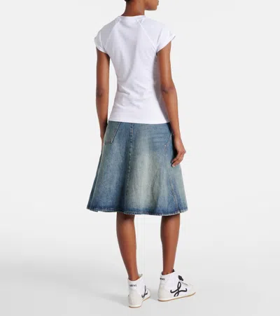 Loewe Anagram Embroidered Cotton-blend Jersey T-shirt In White