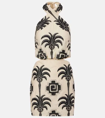 Johanna Ortiz Pintaderas Halter Neck Mini Dress In Multi