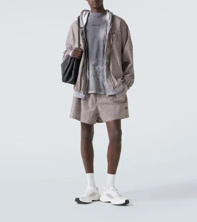 Balenciaga Checked Cotton Poplin Jacket In Multi