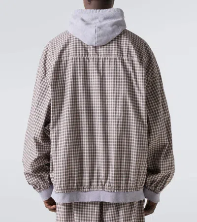 Balenciaga Checked Cotton Poplin Jacket In Multi