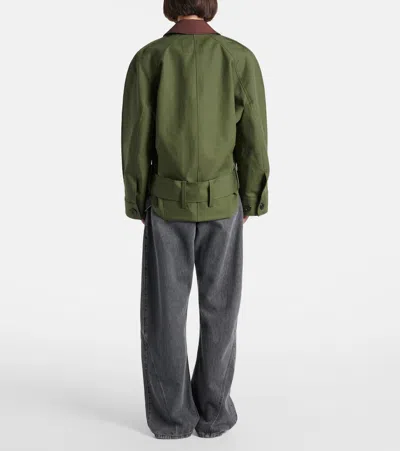 Jw Anderson J. W. Anderson Khaki And Chestnut Jacket With Belted Waist In Green