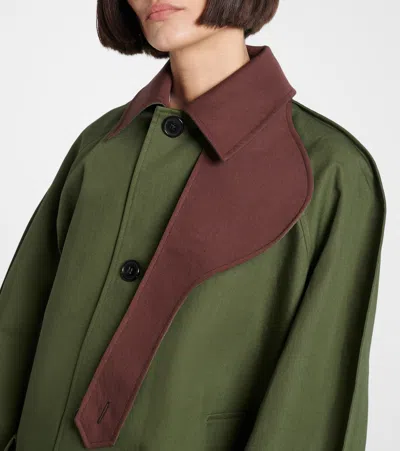 Jw Anderson J. W. Anderson Khaki And Chestnut Jacket With Belted Waist In Green