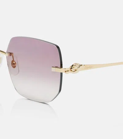 Cartier Rectangular Sunglasses In Pink