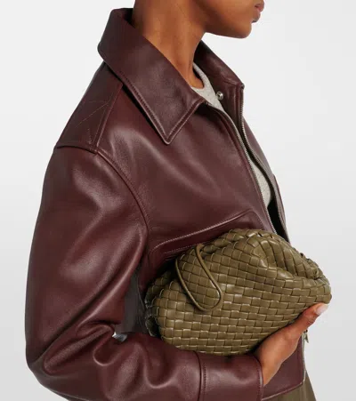 Bottega Veneta Lauren 1980 Small Leather Clutch In Green