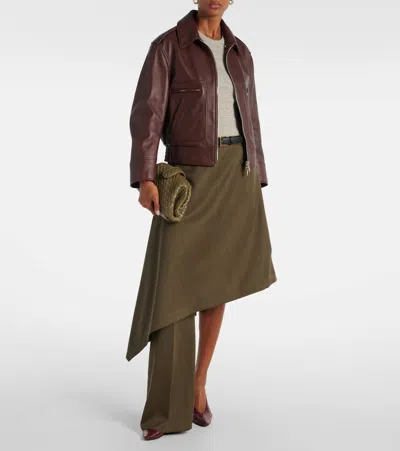 Bottega Veneta Lauren 1980 Small Leather Clutch In Green