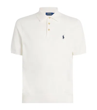 Polo Ralph Lauren Custom Slim Fit Mesh Polo In White