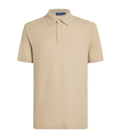 Polo Ralph Lauren Mesh Cotton Honeycomb Polo Shirt In Neutral