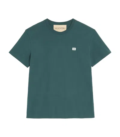 Valentino Garavani T-shirt With Signature Vlogo In Green