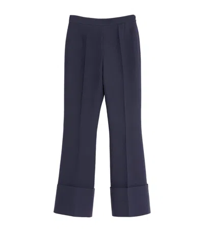 Valentino Crepe Trousers In Blue