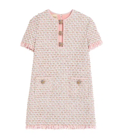 Valentino Knee Length Dress Fringe Detailing In Pink