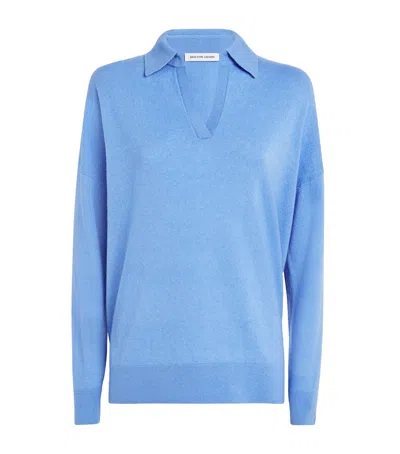 Iris Von Arnim Cashmere-silk Rory Polo Sweater In Blue