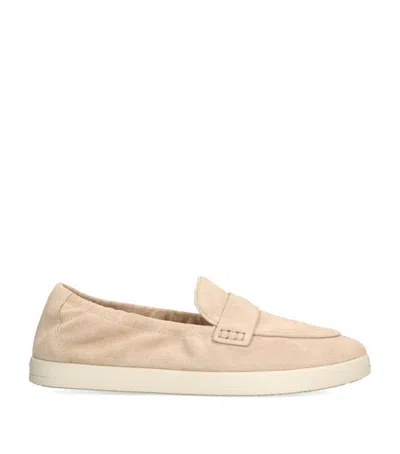 Tory Burch Ballet Sports Suede Loafers In Sand Dunes