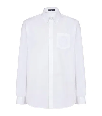 Balmain Cotton Poplin Crest Shirt