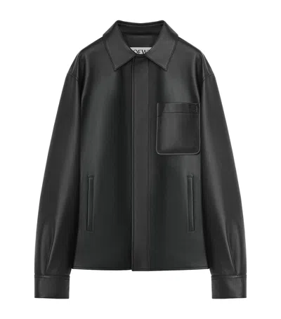 Loewe Men Lambskin Nappa And Nylon Twill Jacket In Black