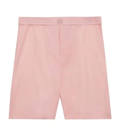 Loewe Men Pink Wool Bermuda Shorts In Pink