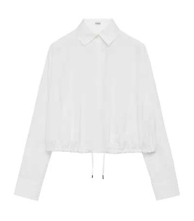 Loewe White Balloon-sleeve Silk Shirt In Neutral