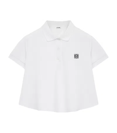 Loewe Anagram Embroidered Trapeze Polo T-shirt In White