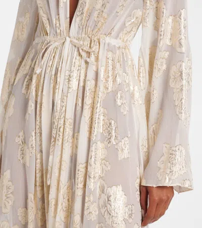 Alexandra Miro Aurelia Silk-blend Maxi Dress In Neutral