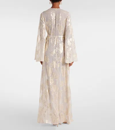 Alexandra Miro Aurelia Silk-blend Maxi Dress In Neutral