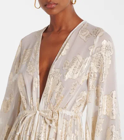 Alexandra Miro Aurelia Silk-blend Maxi Dress In Neutral