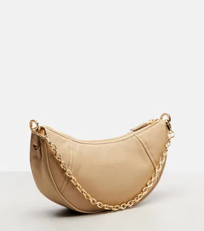 Prada Re-nylon Demi-lune Shoulder Bag In Brown