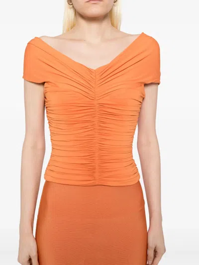 Herve L Leroux Ruched Off Shoulder Multiway Top