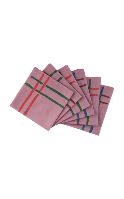 Sophie Williamson Design La Vie En Rose Set-of-six Cotton Napkins