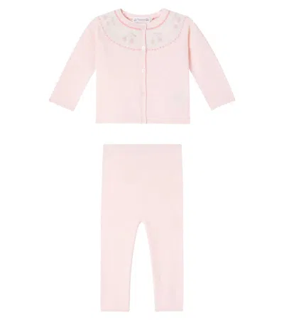 Bonpoint Baby Jenny Baby Wool And Cashmere Sweater And Pants Set In Pink