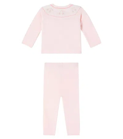 Bonpoint Baby Jenny Baby Wool And Cashmere Sweater And Pants Set In Pink