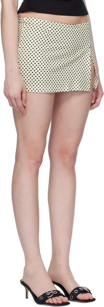 Miaou Off-white & Navy Micro Miniskirt