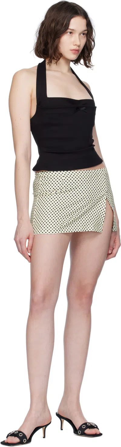 Miaou Off-white & Navy Micro Miniskirt