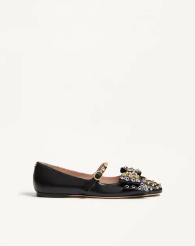 Valentino Garavani Ballerina Mary-jane Bowow With Studs In Multi