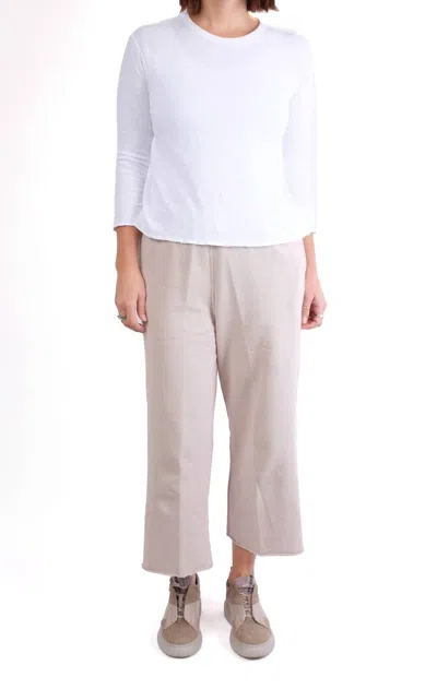 Gerties Double Layer Cropped Sleeves Top In Chalk