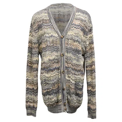 Missoni Zigzag Buttoned Cardigan In Multicolor Wool