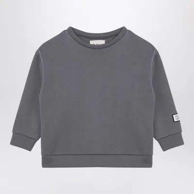 Douuod Grey Cotton Blend Crew-neck Sweatshirt