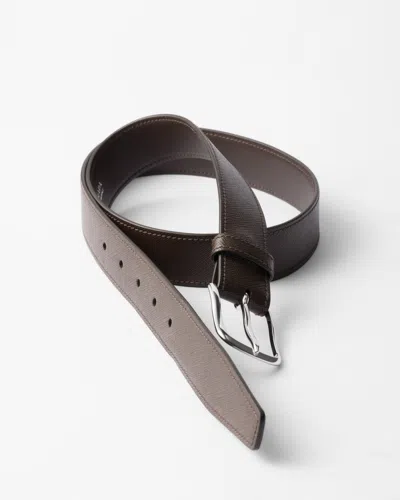 Prada Men's Reversible Saffiano Leather Belt Strap