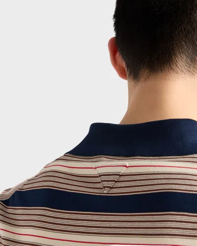 Prada Embroidered Stretch Cotton Blend Polo Shirt