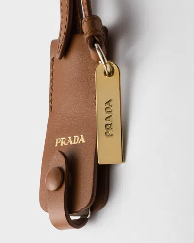 Prada Leather Keychain Charm With Mirror Case