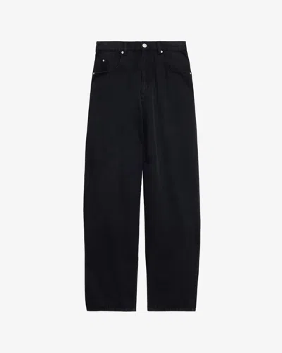 Isabel Marant Dilali Cropped High-rise Straight-leg Jeans In Black