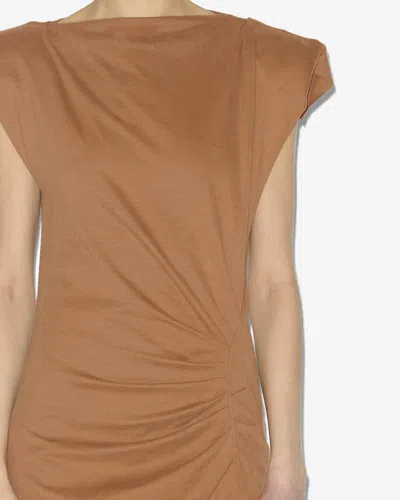 Isabel Marant Nadela Midi Dress With Side Slit In Brown