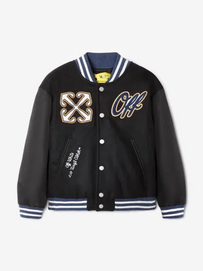 Off-white Ow Patch Varsity In Black