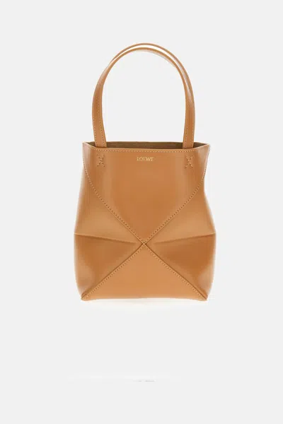 Loewe Puzzle Fold Mini Leather Tote Bag