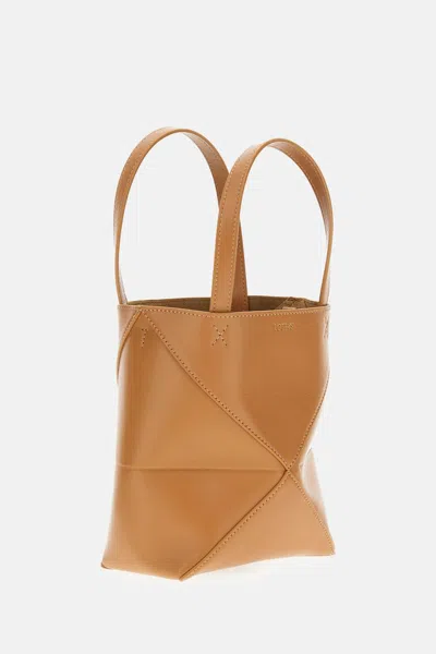 Loewe Puzzle Fold Mini Leather Tote Bag