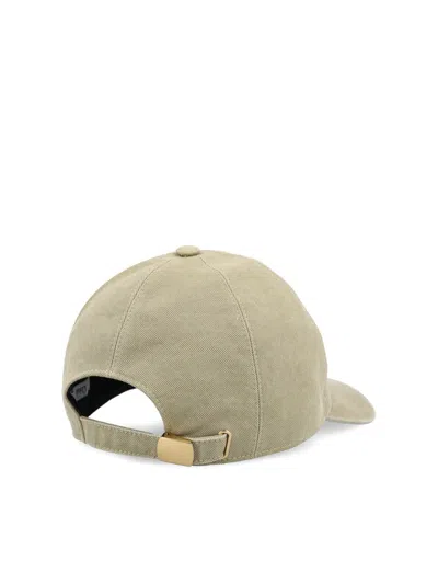 Chloé Cotton Cap Panelled Curved Brim In Brown