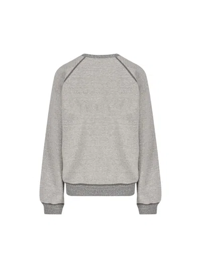 Chloé Logo Embroidered Fleece Sweatshirt In Gray